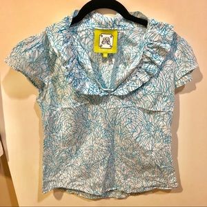 [Elizabeth McKay] Teal & White top